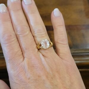 Elegant Gold and Clear Stone Ring